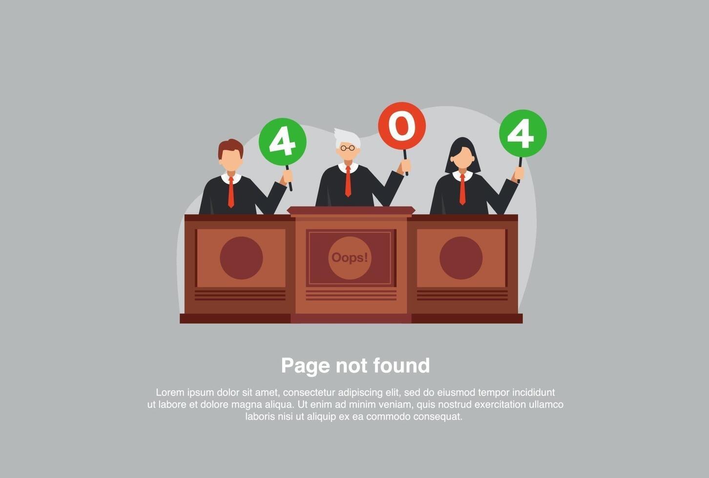 Internet network warning 404 Error Page or File not found for web page. vector