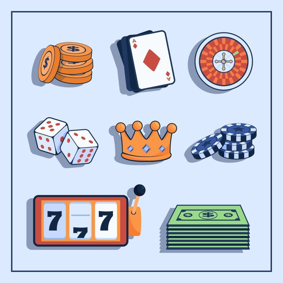 Casino virtual game asset for design casino games. Asset design for internet casino game online. vector