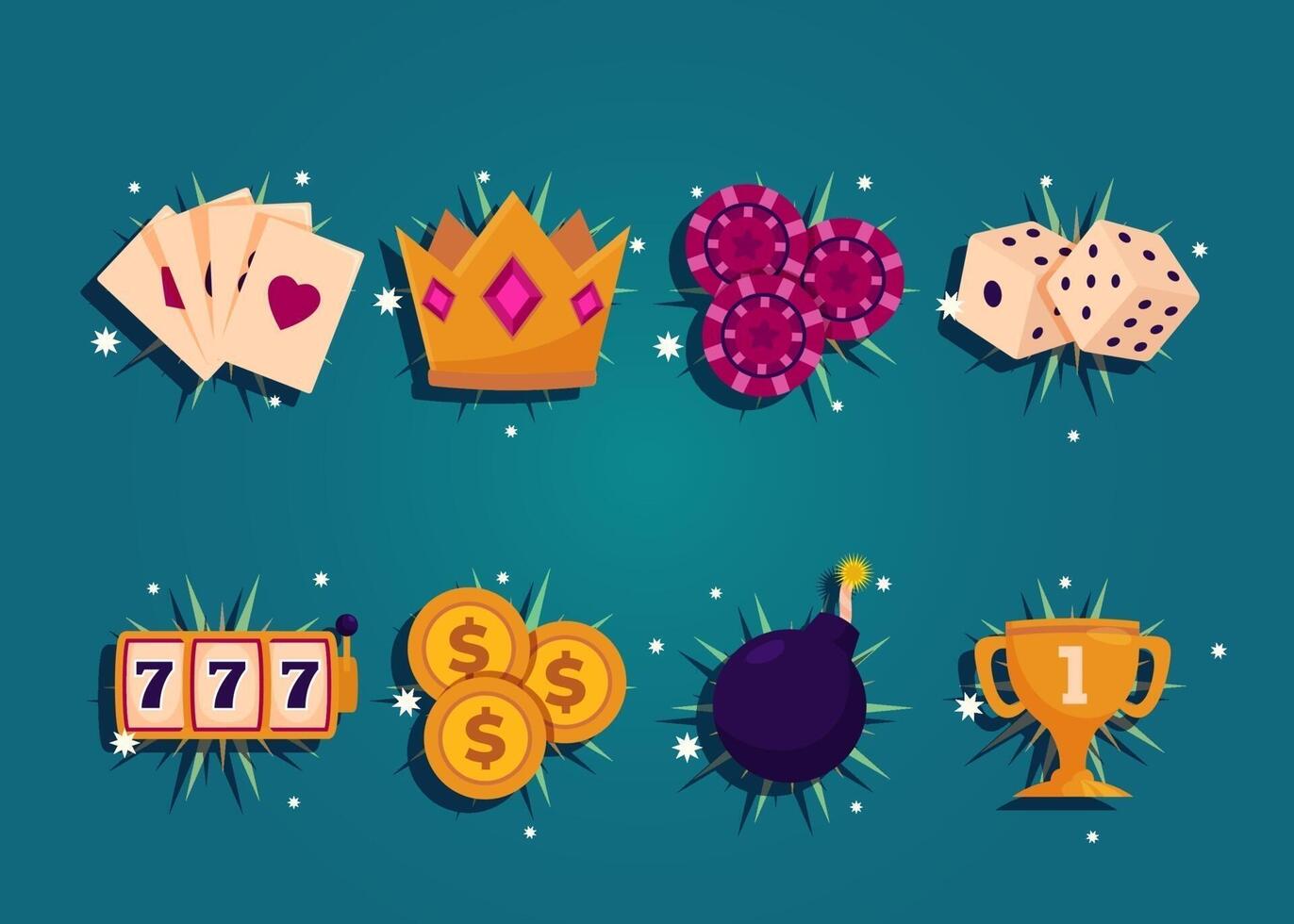 activo de juego virtual de casino para juegos de casino de diseño. diseño de activos para juegos de casino en línea. vector