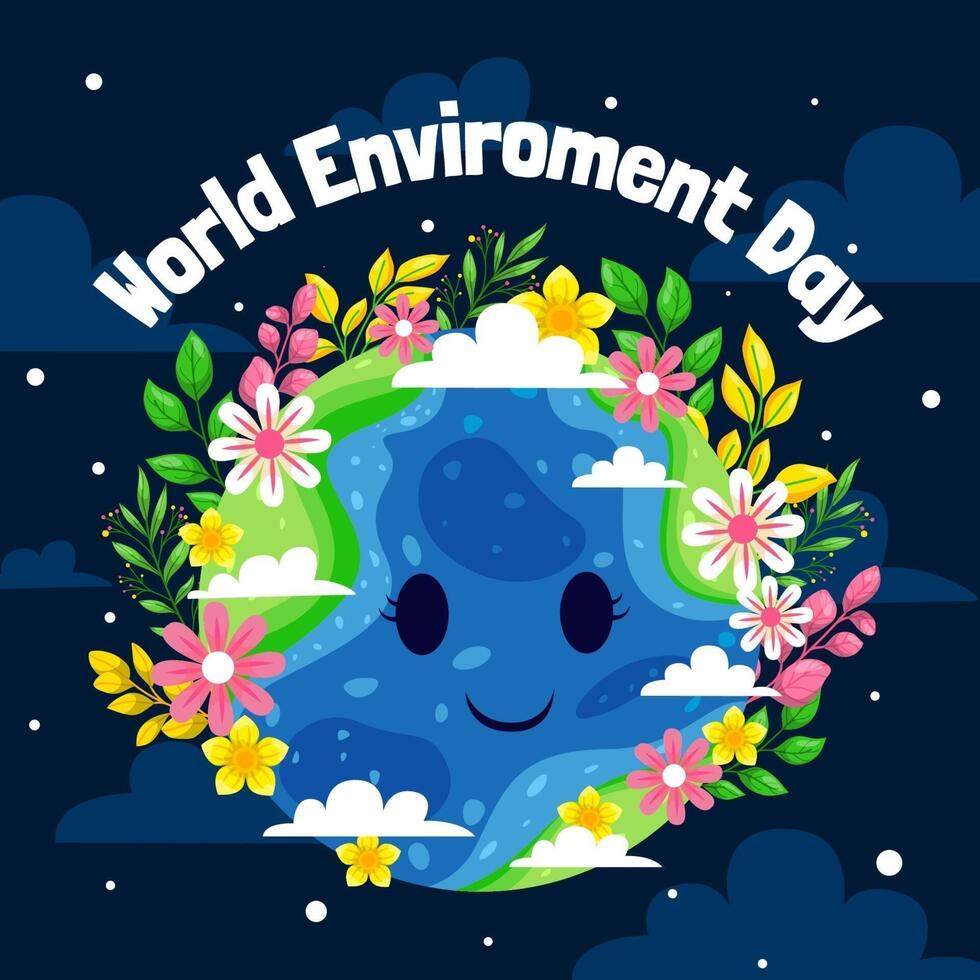 día Mundial del Medio Ambiente. el mundo perfecto ilustración vectorial vector