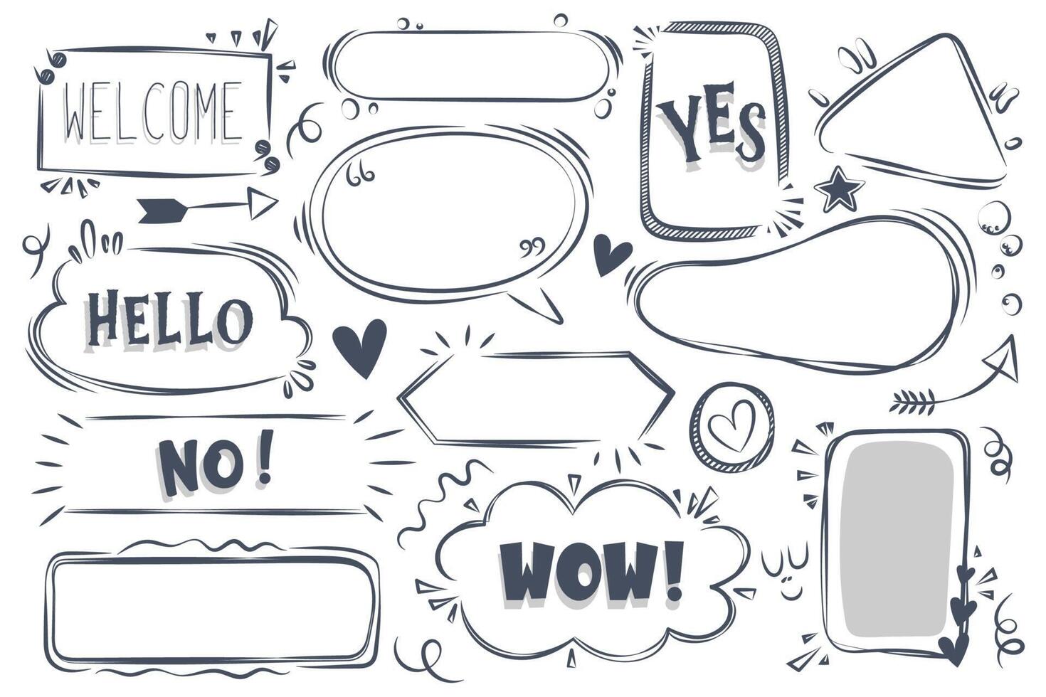 Speech bubbles in various styles are designed for use in comics and illustrations vector