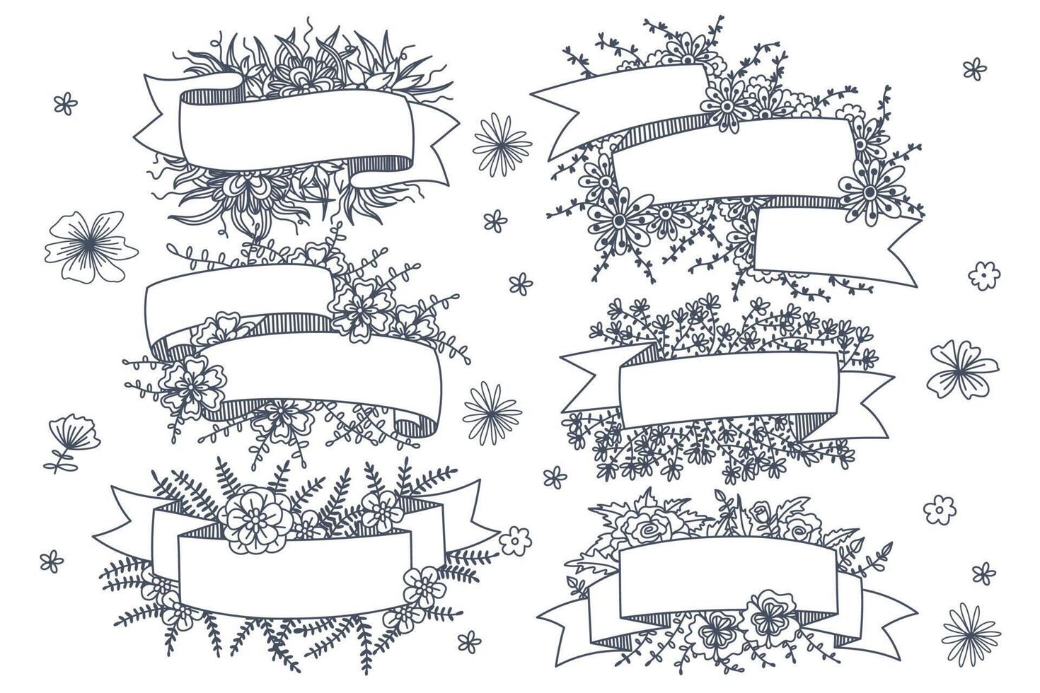 Various styles of flower frames are designed for use in cartoons and illustrations vector