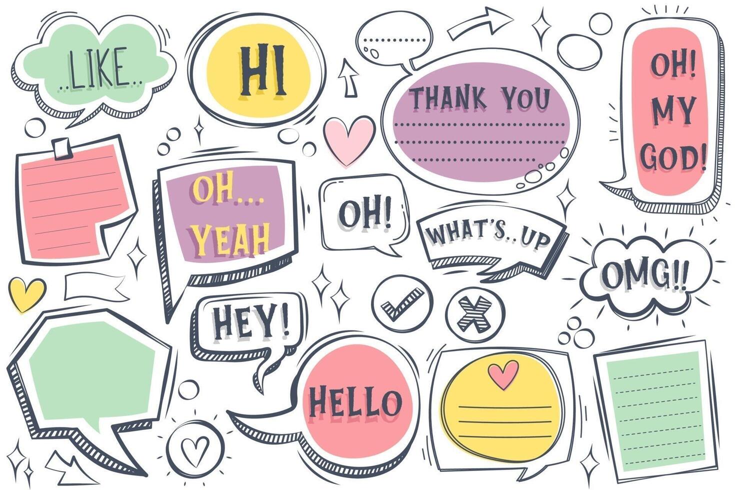 Speech bubbles in various styles are designed for use in comics and illustrations vector