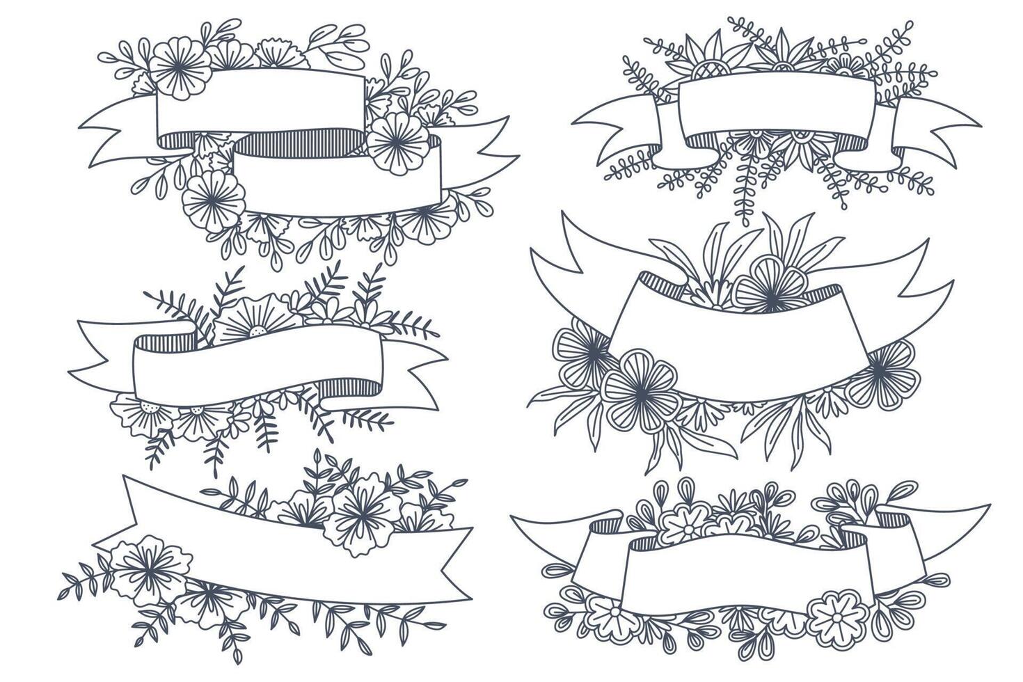 Various styles of flower frames are designed for use in cartoons and illustrations vector