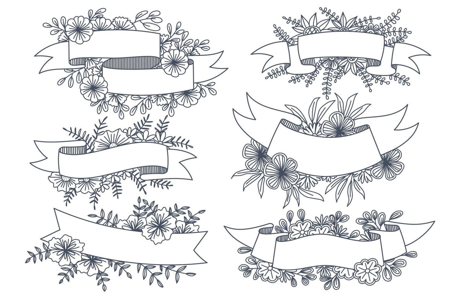 Various styles of flower frames are designed for use in cartoons and illustrations vector