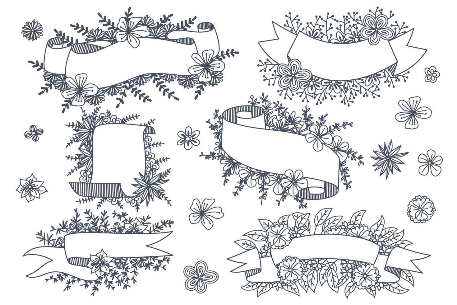 Various styles of flower frames are designed for use in cartoons and illustrations vector