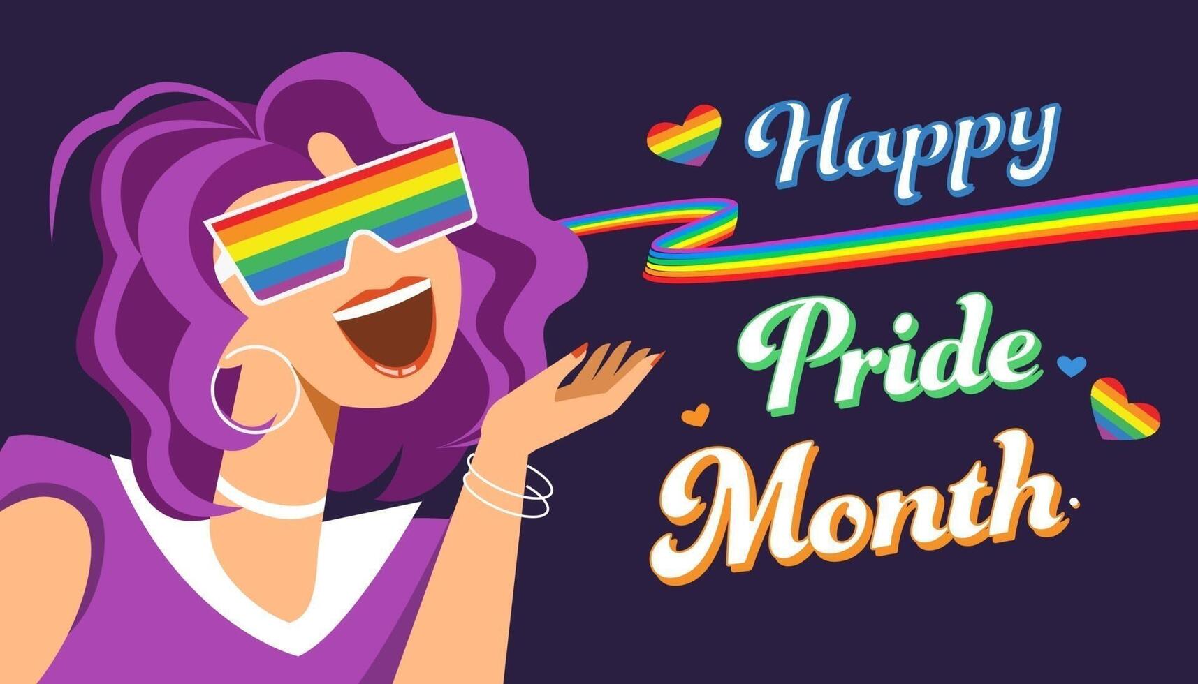 Happy pride month LBGTQ concept. Pride month with rainbow flag. vector