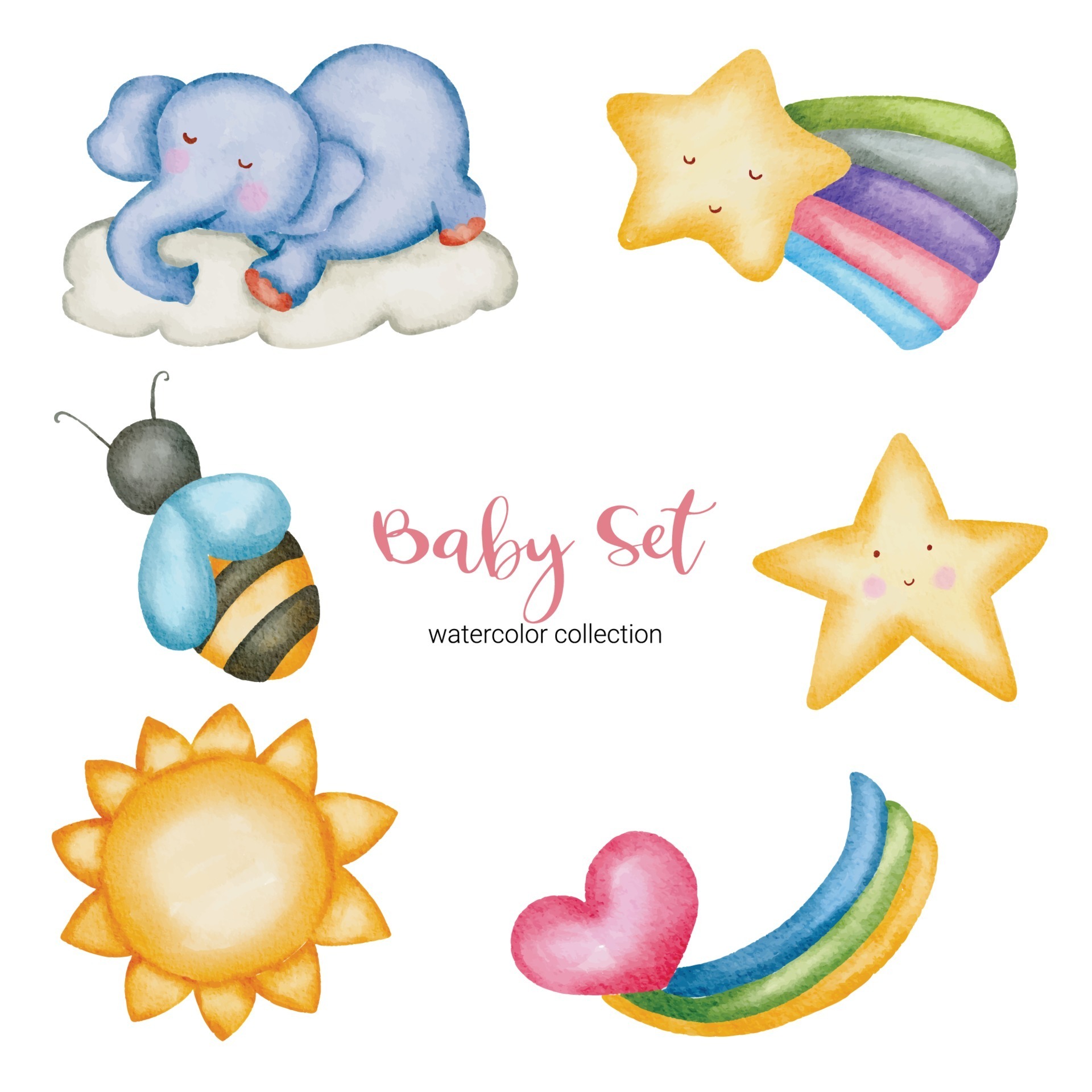 Free Vectors  Watercolor accessories