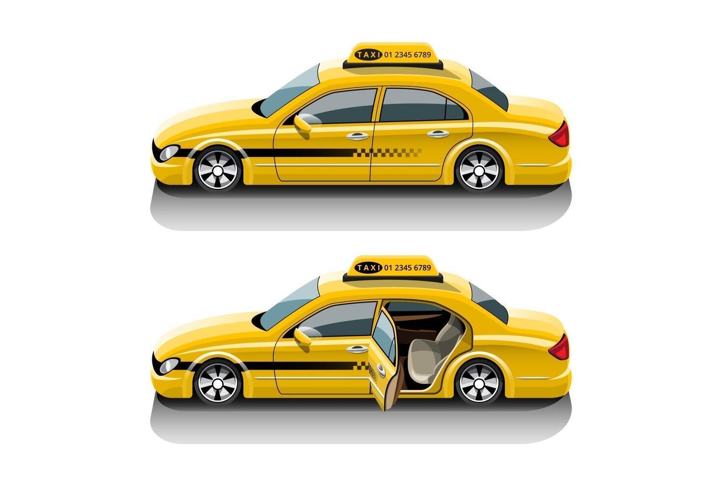 maqueta de servicio de taxi para marcas y juegos de autos. vector