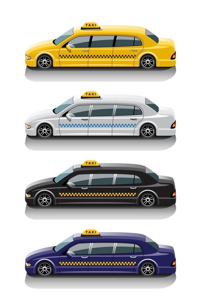 taxi limusina para pasajeros especiales. Ilustración de vector de concepto de servicio vip.