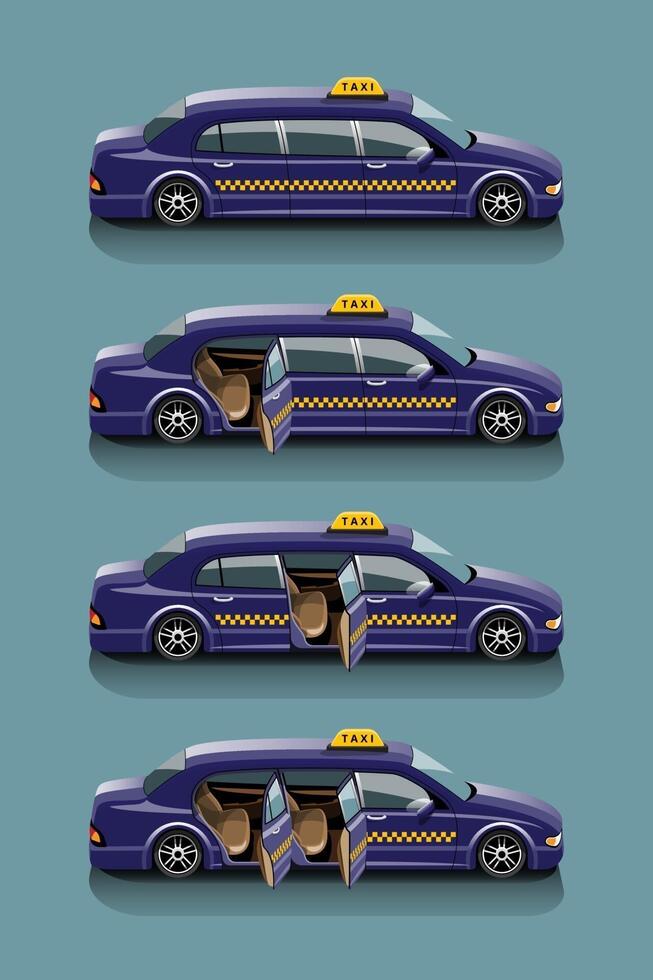 Limousine taxi for special passengers. VIP service concept vector illustration.