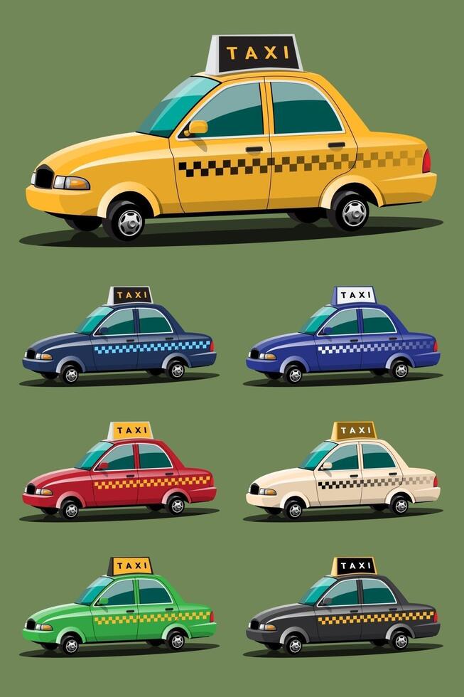 maqueta de servicio de taxi para marcas y juegos de autos. vector