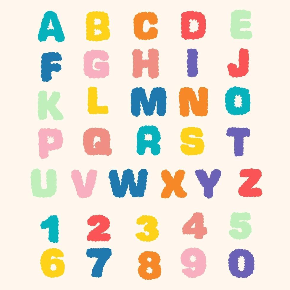 Set of cartoon funny difference english Alphabets vector