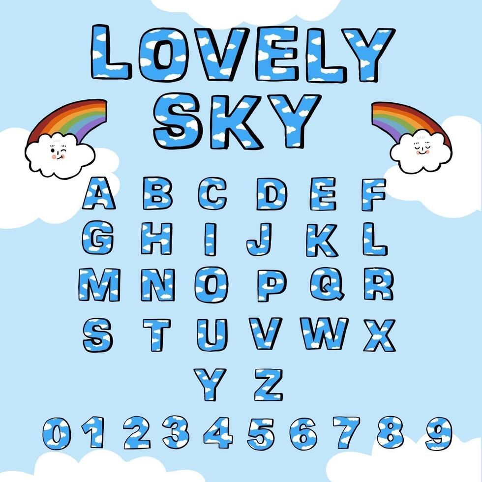 Set of cartoon funny difference english Alphabets vector