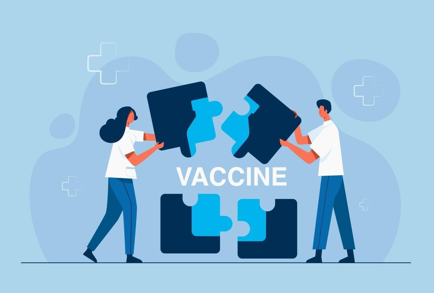 administering vaccines requires a management system like the right jigsaw puzzle. vector