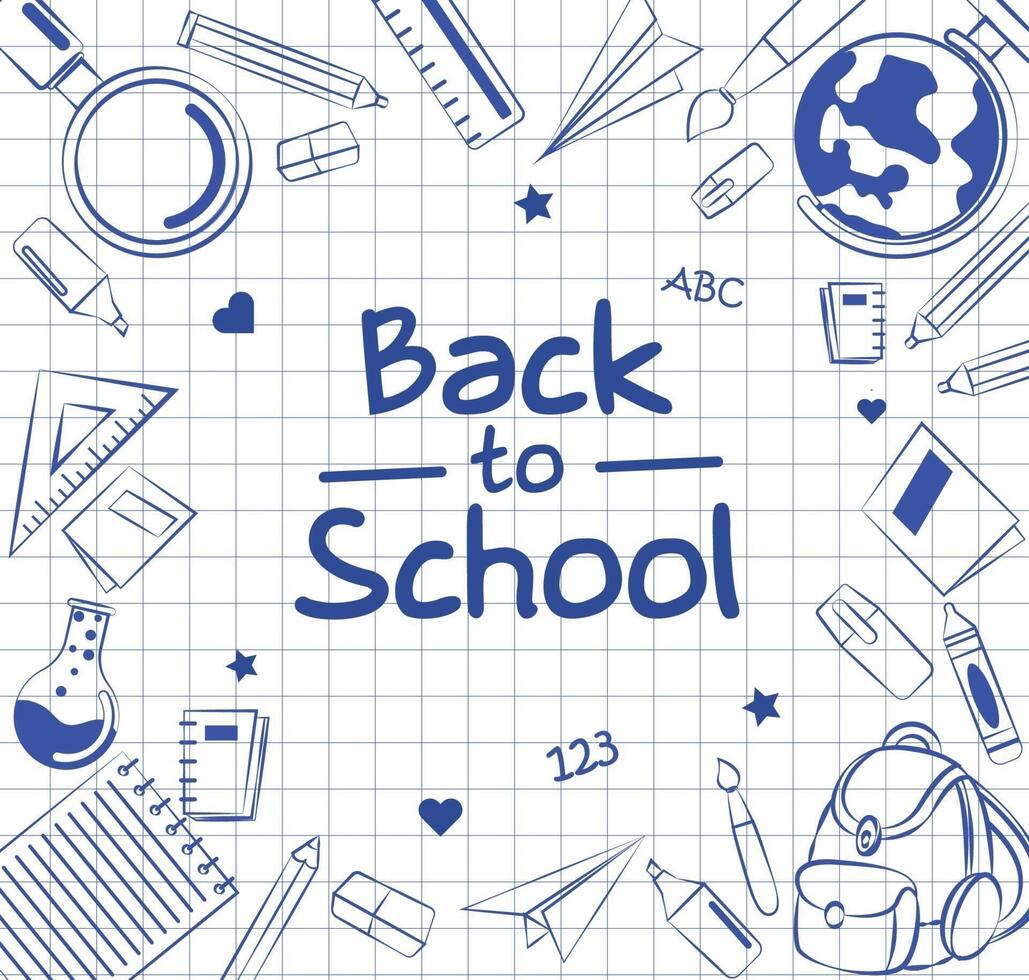 The school has opened the semester. Students have returned to study subjects vector