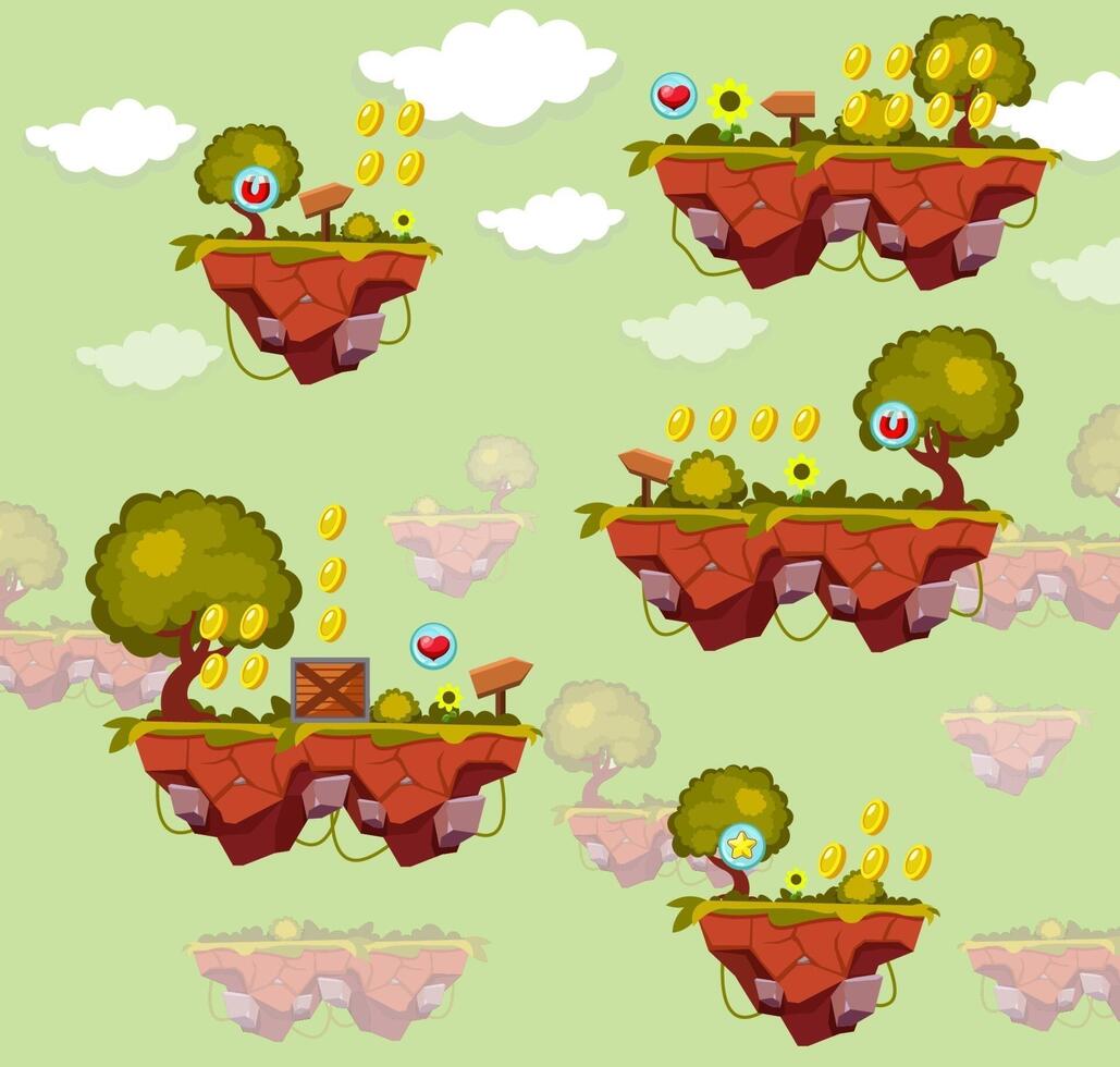 Stage game level map design for arcade computer and mobile phone vector