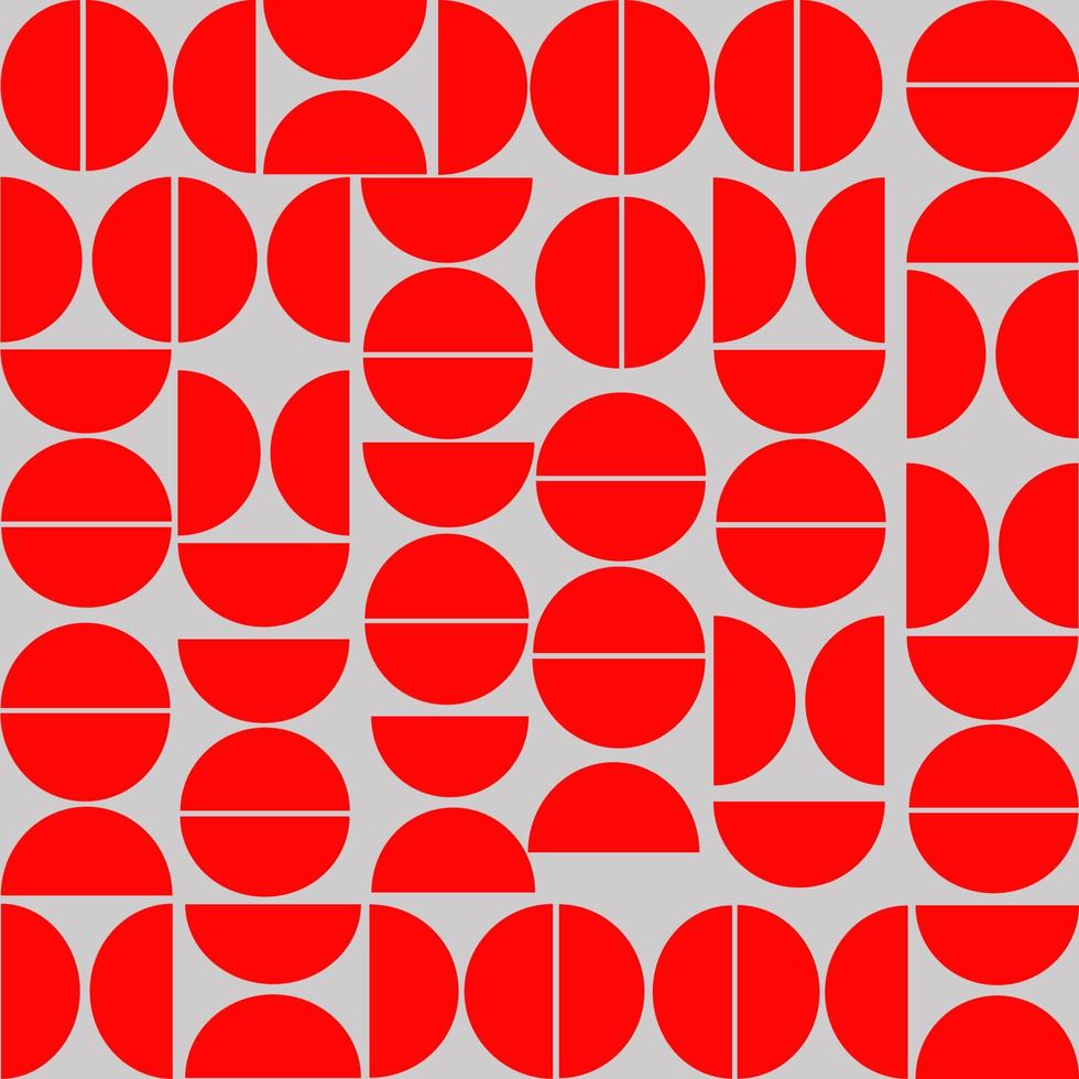 Fondo de patrón geométrico circular, círculo abstracto vectorial. color gris y rojo, patrón de fondo de moda vector