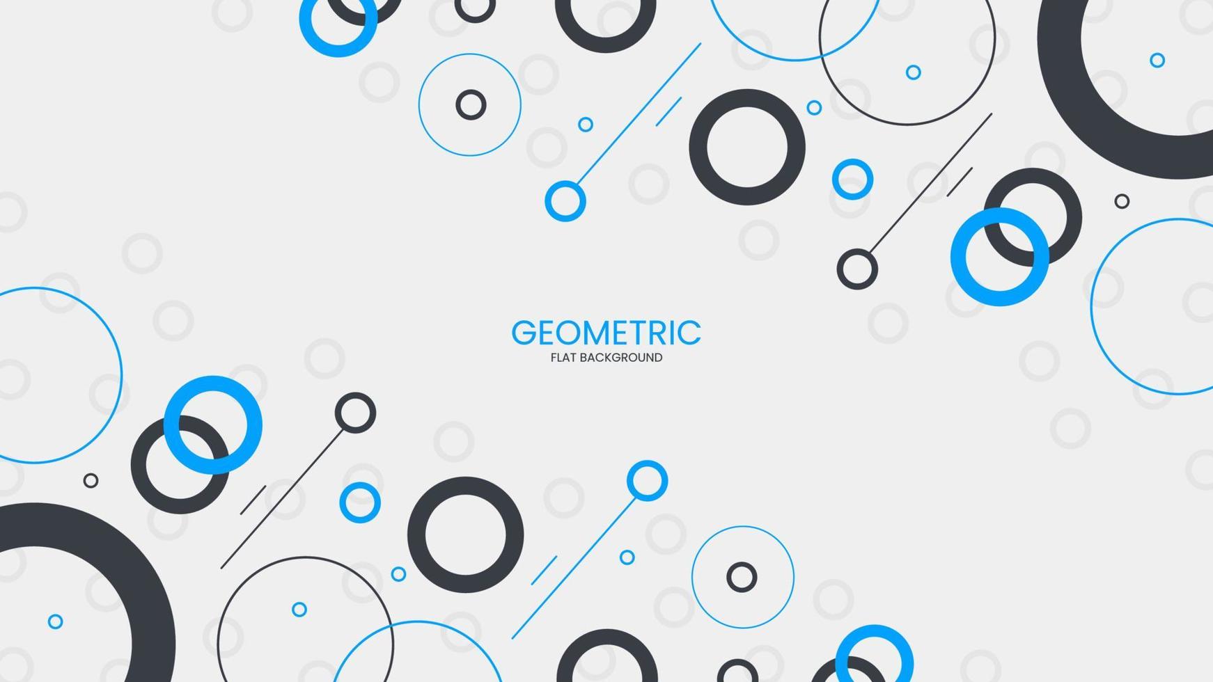 Abstract geometric flat background with circle object vector