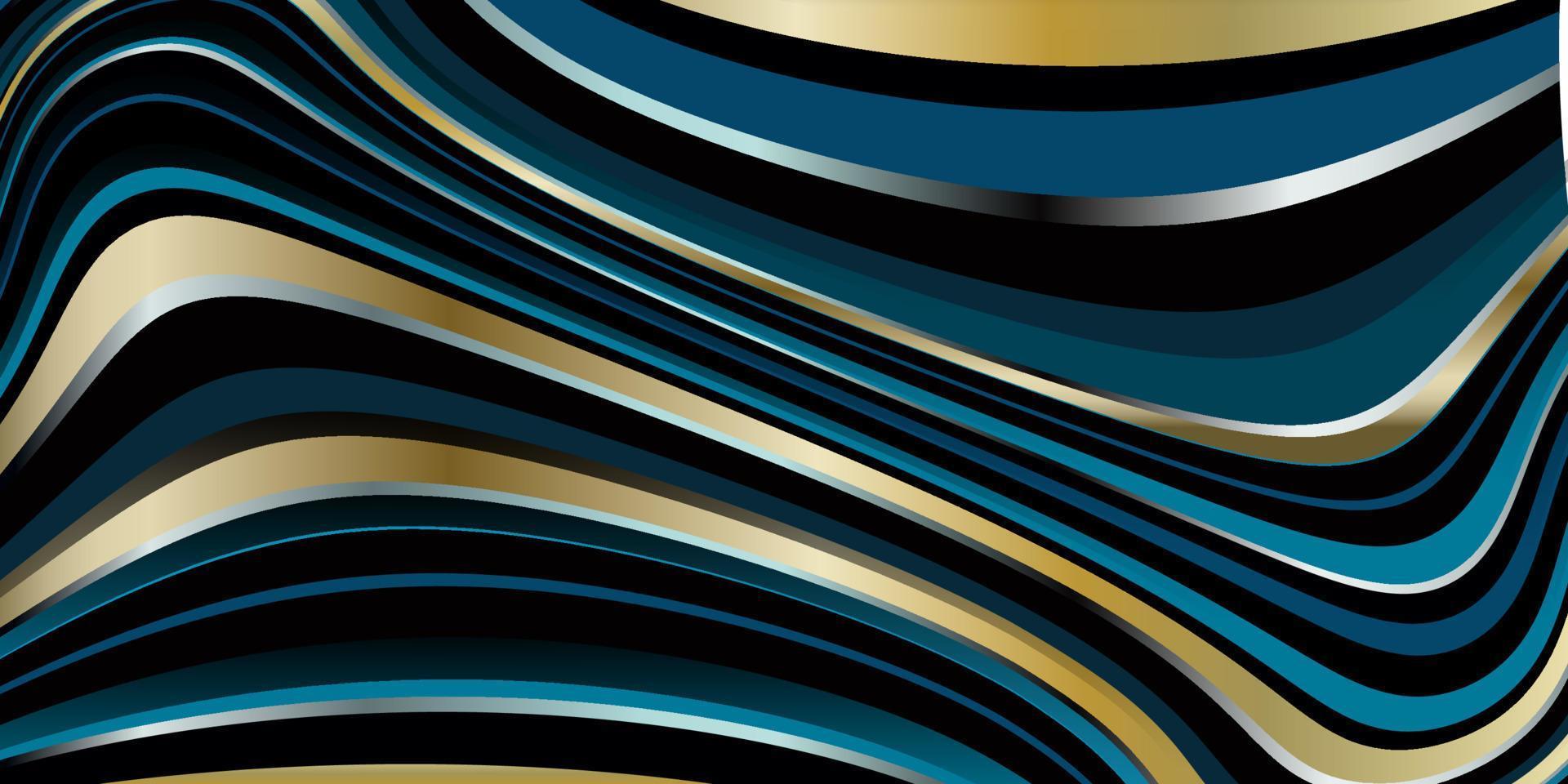 Blue and gold wavy backdrop. Jewelry pattern. Abstract luxurious background. vector