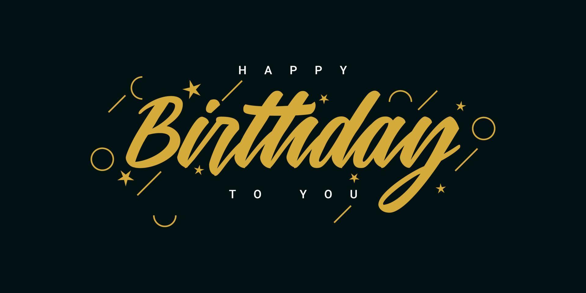 Happy birthday to you illustration template design vector