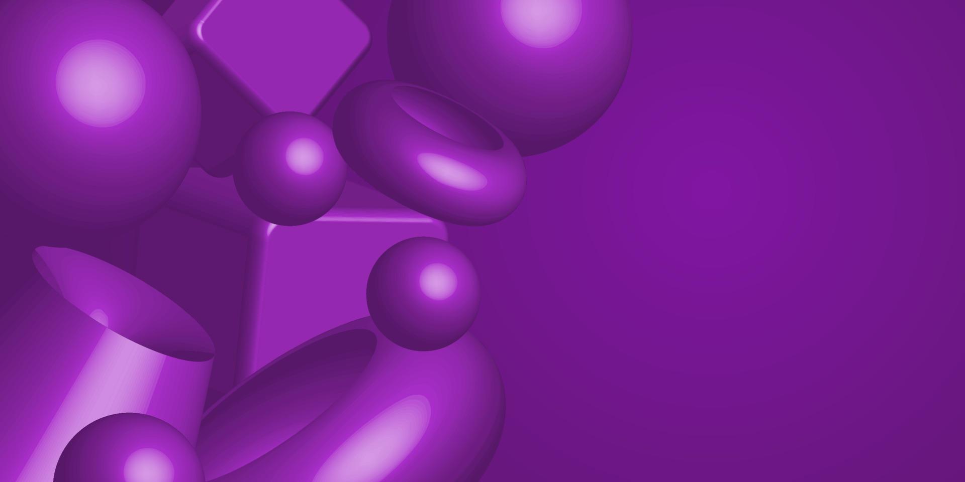 Purple geometric shapes backdrop. Abstract elegant background. Vector 3d illustration. Banner or sign design.