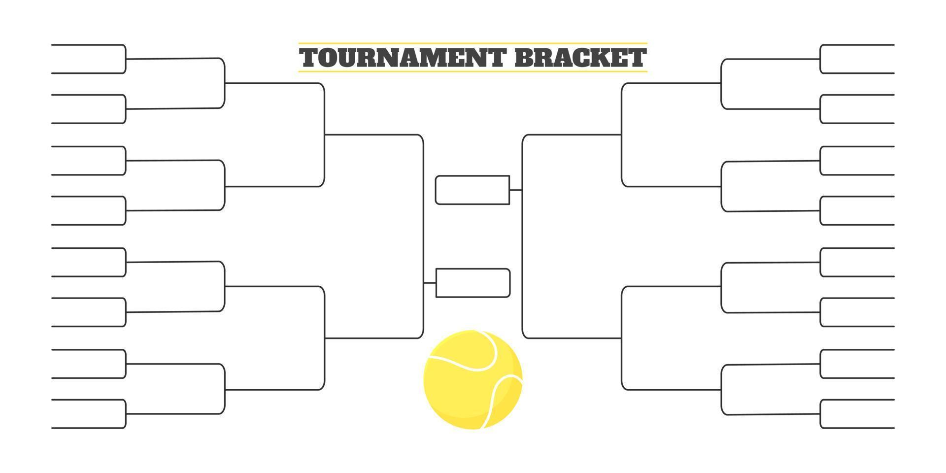 Ilustración de vector de diseño de estilo plano de plantilla de campeonato de soporte de torneo de 32 equipos