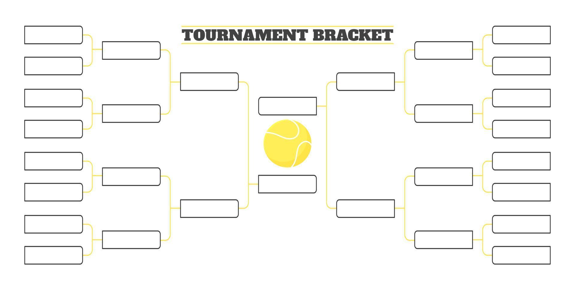 Ilustración de vector de diseño de estilo plano de plantilla de campeonato de soporte de torneo de 16 equipos.