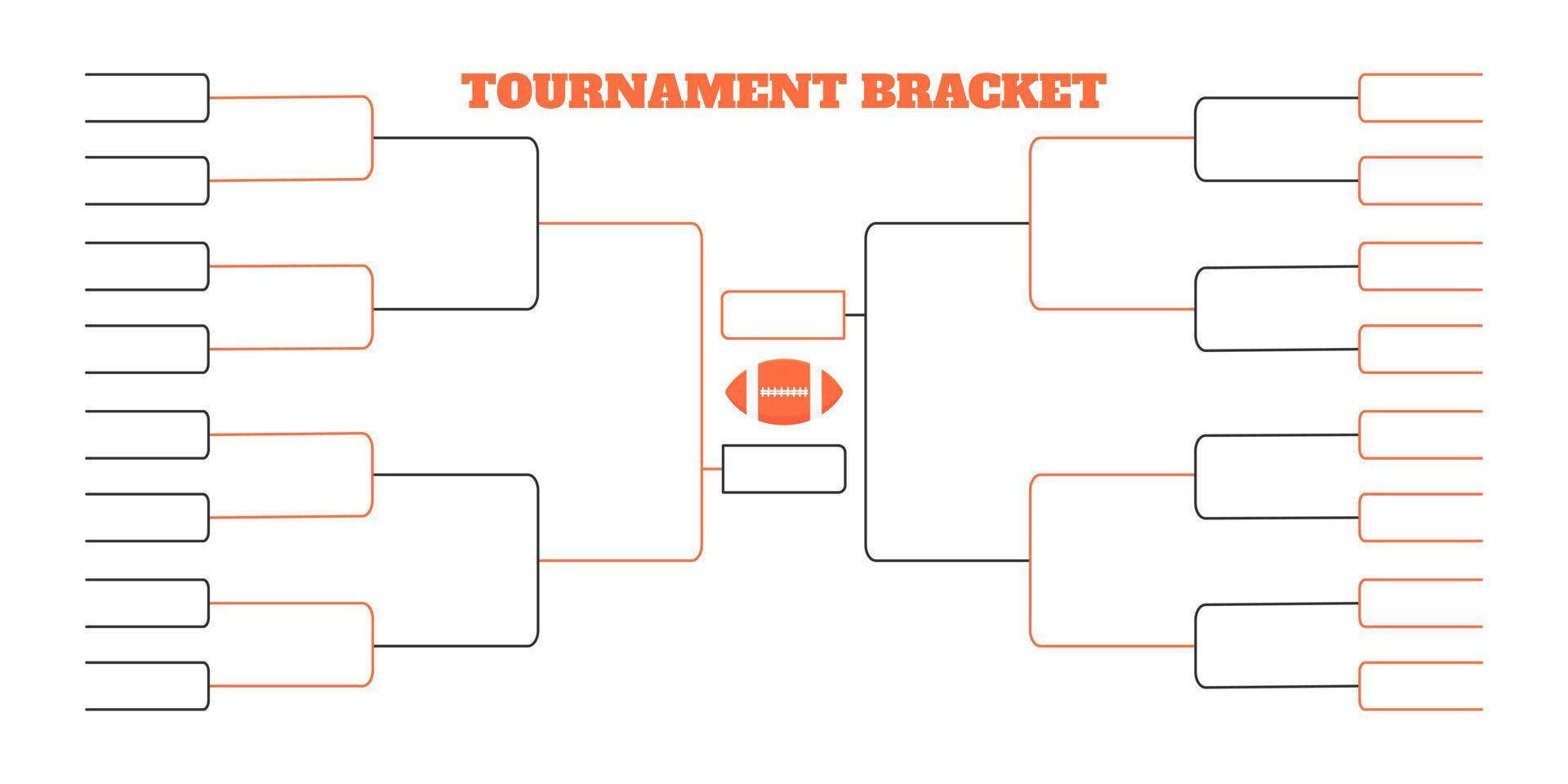 32 american football team tournament bracket championship template flat style design vector illustration.