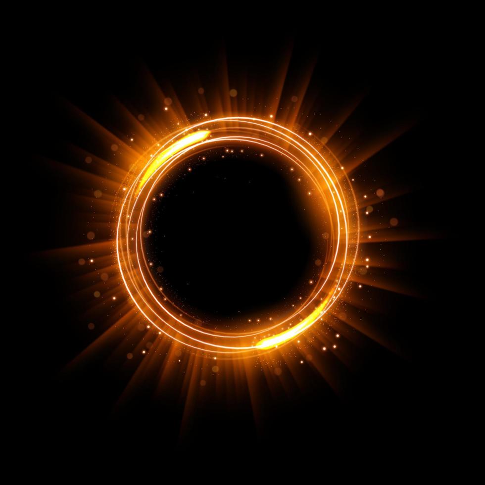 Abstract Glowing Circle, Elegant Illuminated Light ring. Vector Illustration