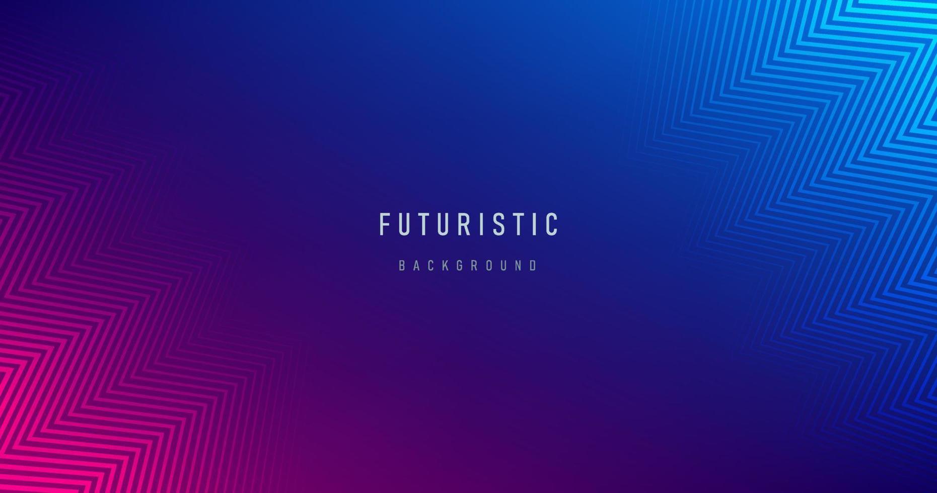 Abstract violet purple and pink red zigzag line pattern on dark blue background with copy space. Modern technology futuristic neon color banner concept. Vector illustration