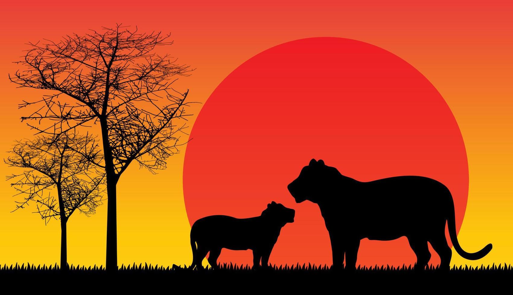 tiger silhouette Forest vector