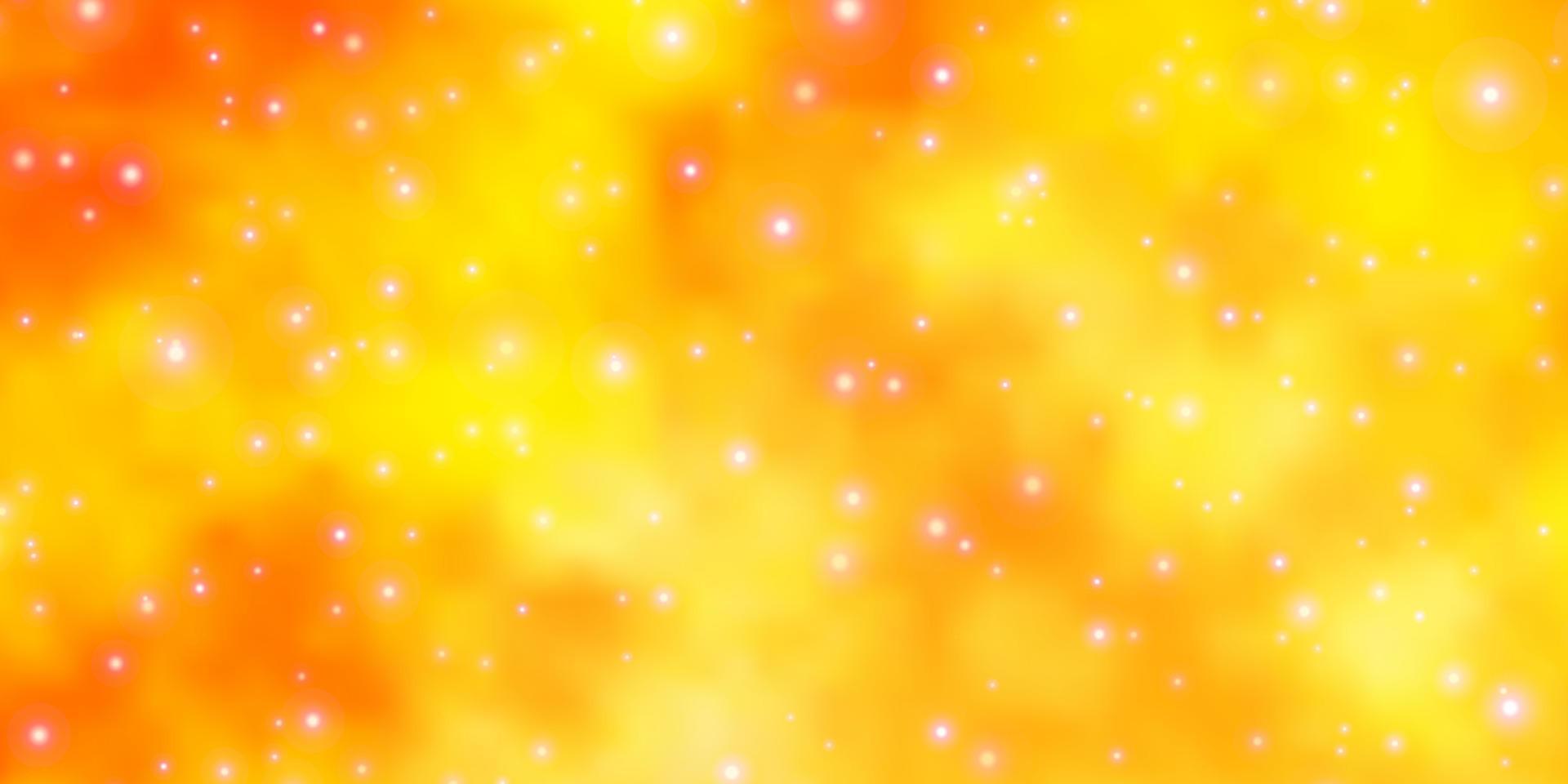 patrón de vector naranja claro con estrellas abstractas.