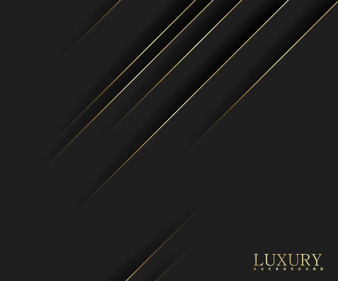 fondo premium. patrón de lujo abstracto. Fondo de rayas de oro brillo. textura de línea de oro abstracto. Ilustración de vector de patrón negro.