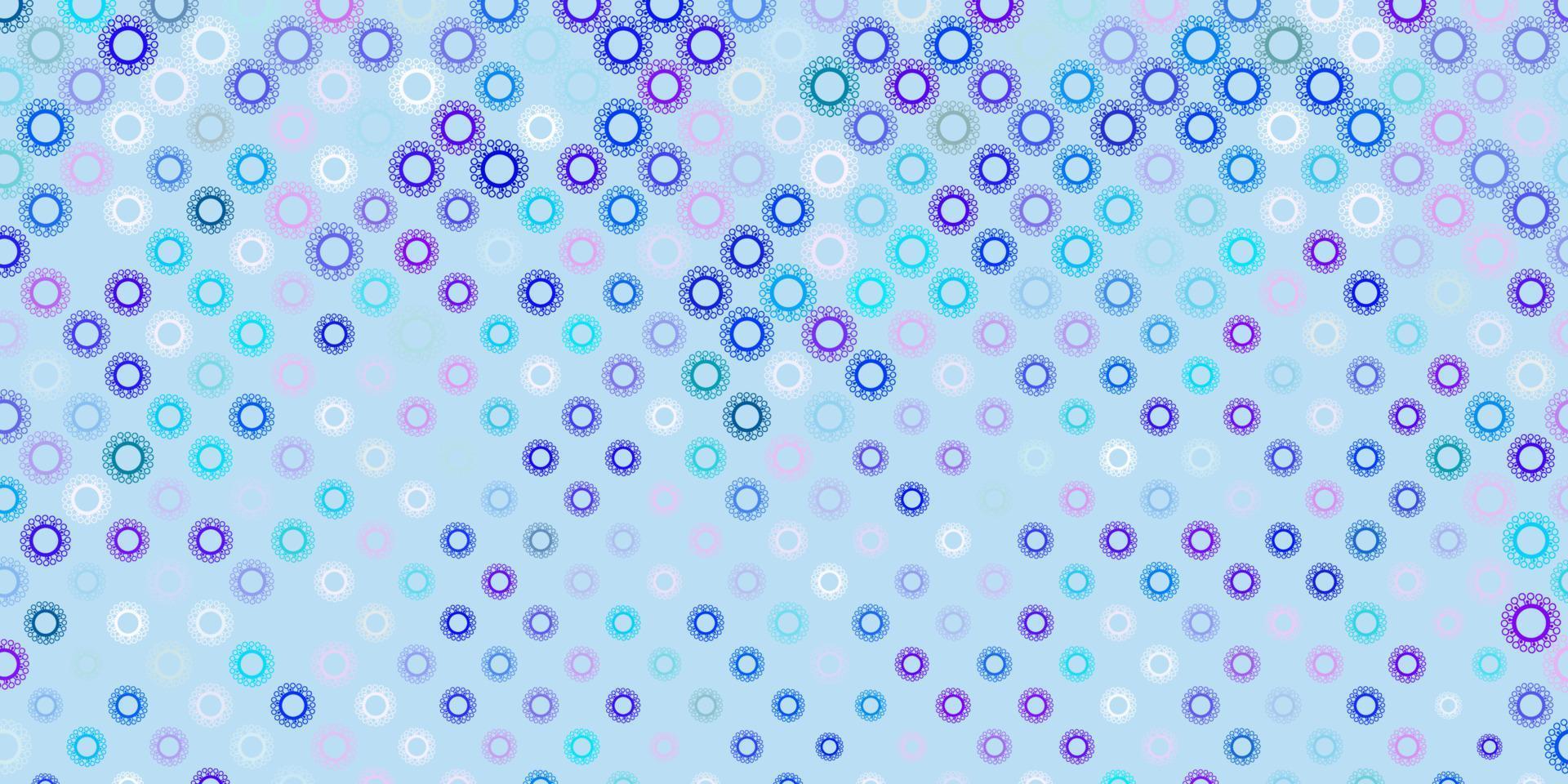 Light blue, red vector pattern with coronavirus elements.