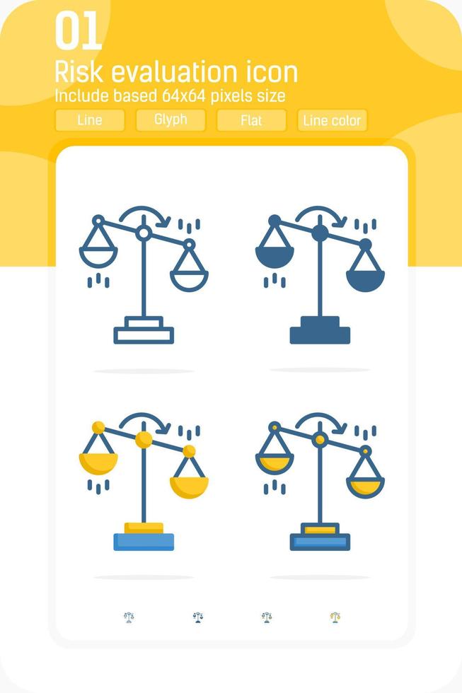 Risk evaluation premium icon with multiple style isolated on white background. Vector illustration concept design template for web design and mobile app, business, finance, UI, UX and all project