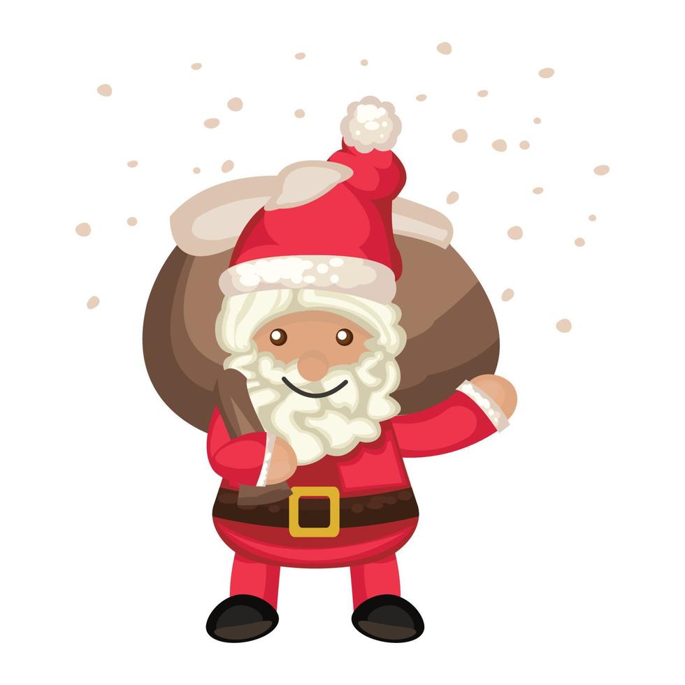 Santa Claus sack of gifts and Standing vector