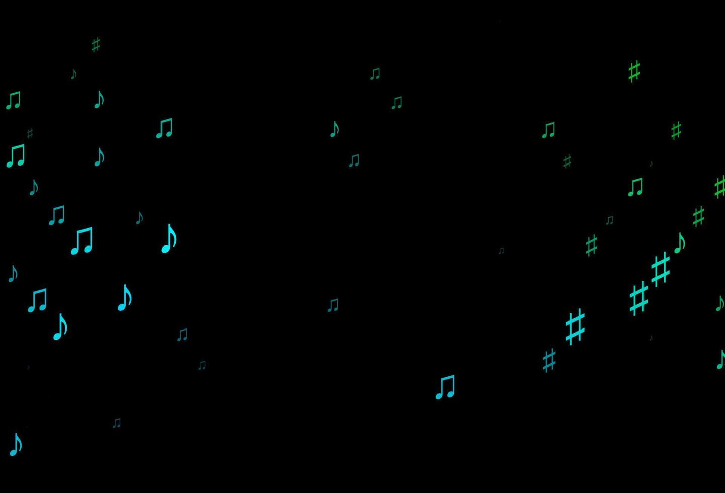 Dark Blue, Green vector texture with musical notes.