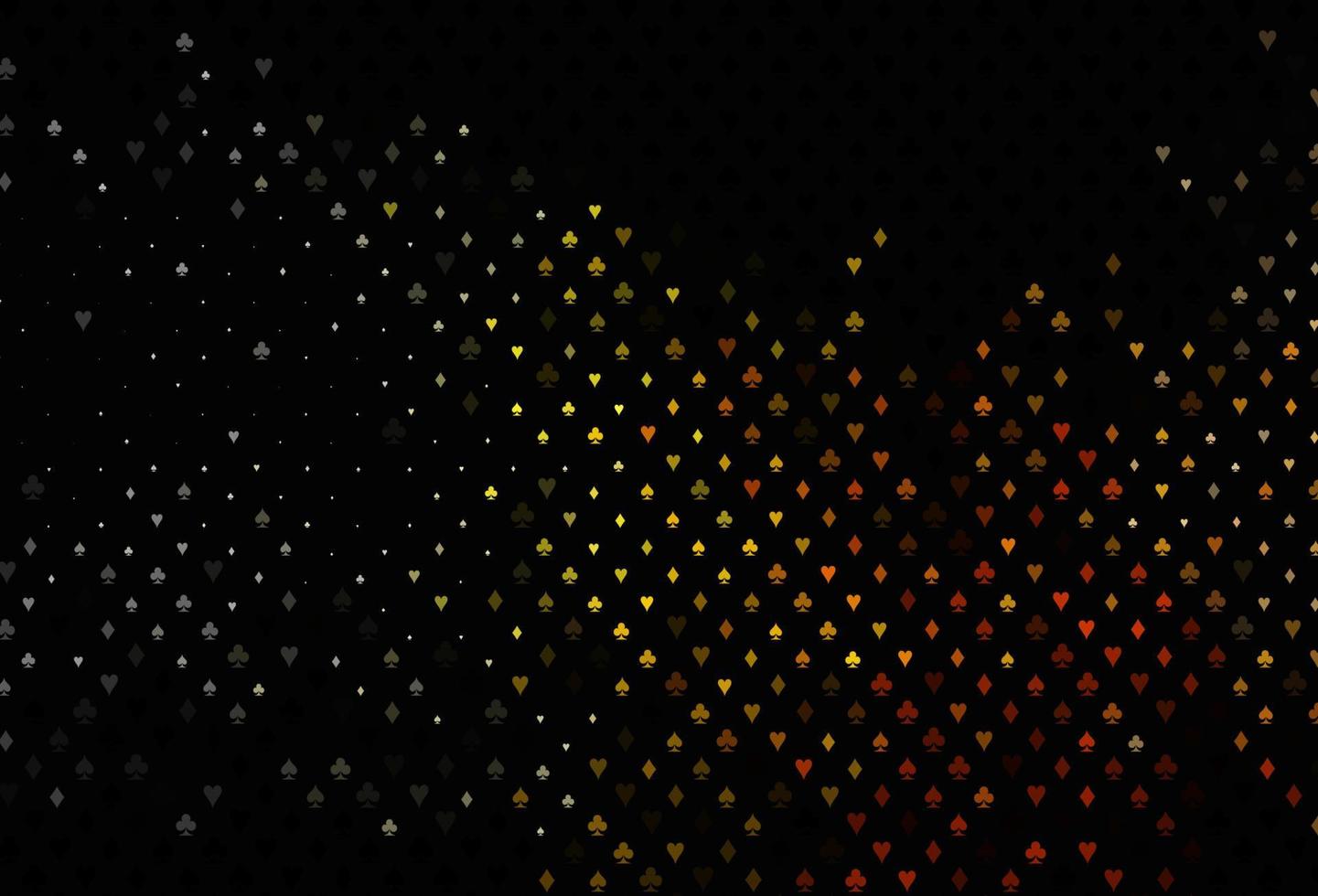 Dark yellow, orange vector template with poker symbols.