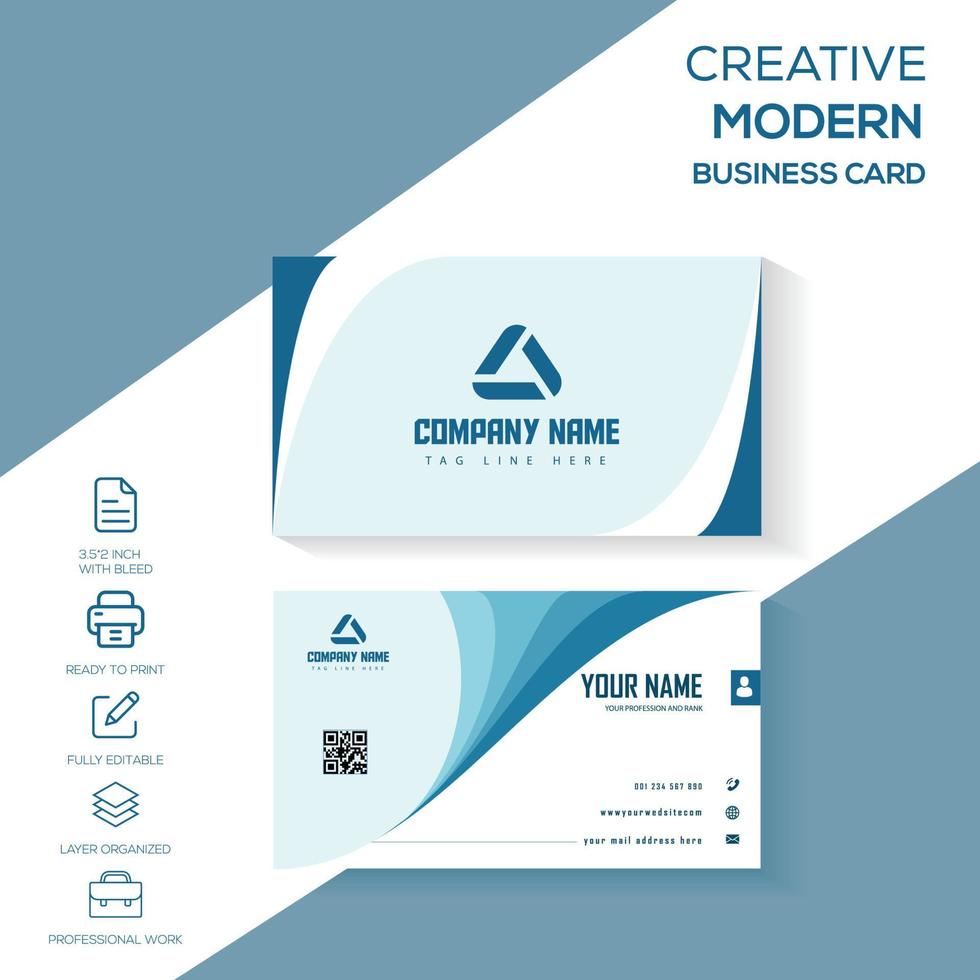 Modern, Corporate business card, simple and minimal card design vector