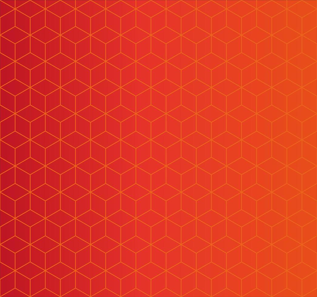 ilustración vectorial de fondo naranja con rayas hexagonales vector