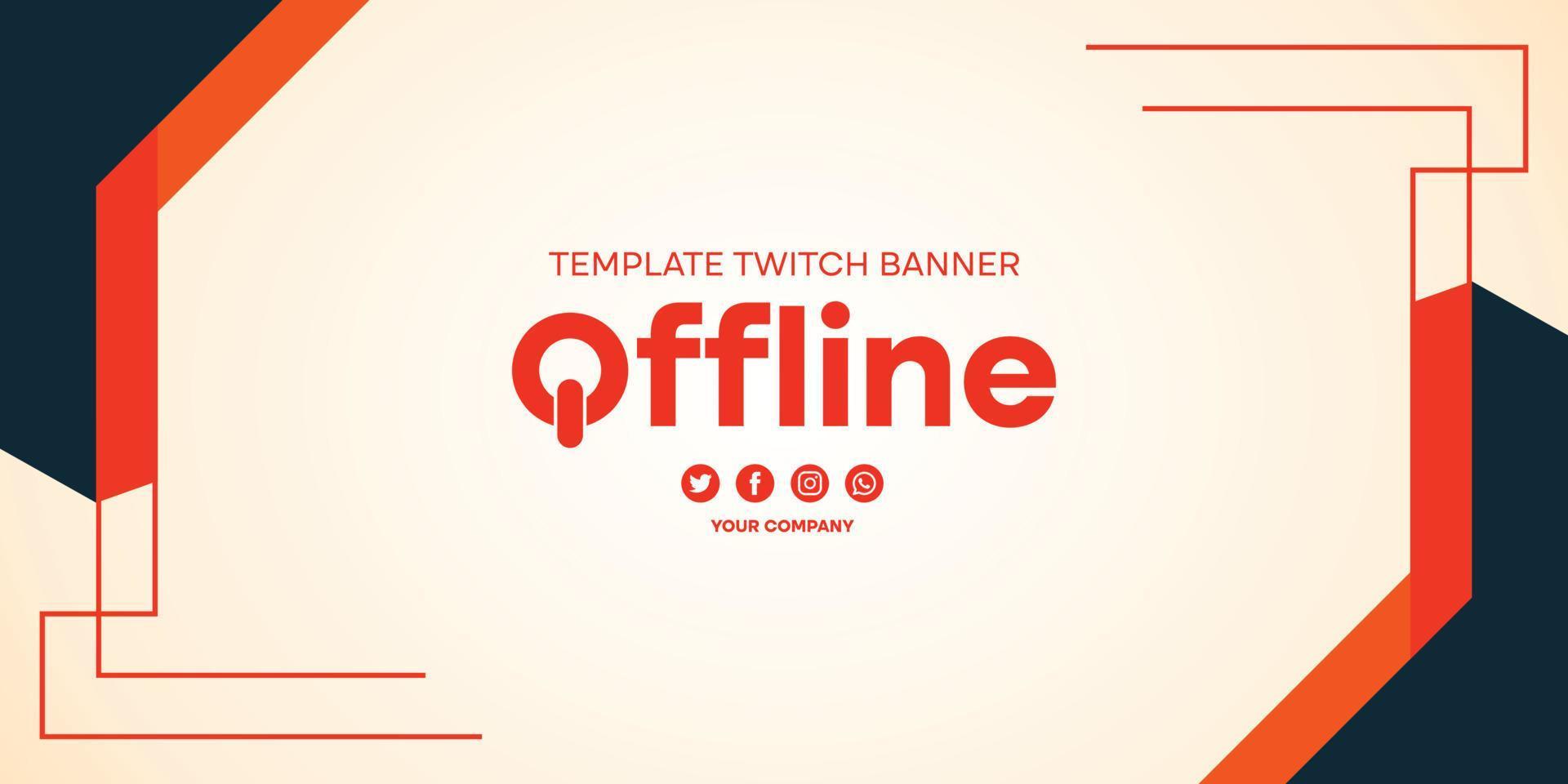 Twitch Banner Background Vector Template