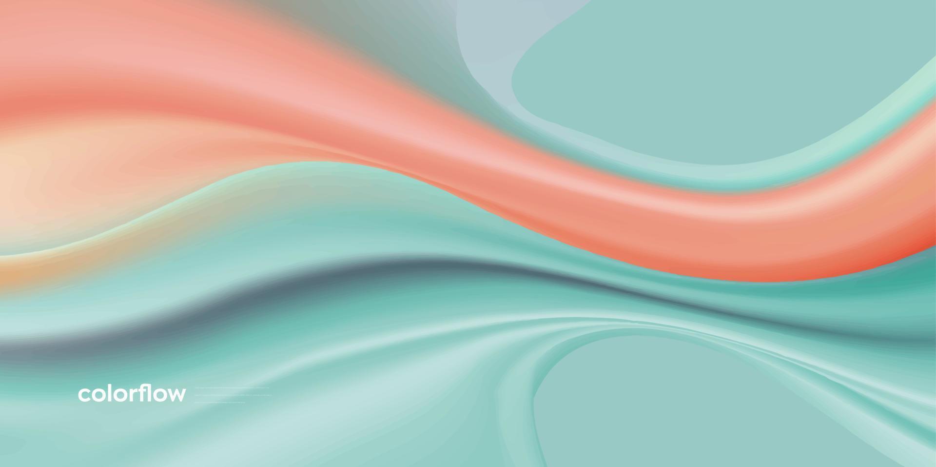 Abstract liquid background with turquoise colorflow vector