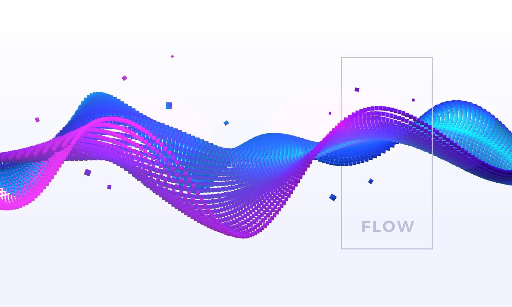 Fondo de onda de partículas colorido moderno con diseño de elementos conceptuales vector