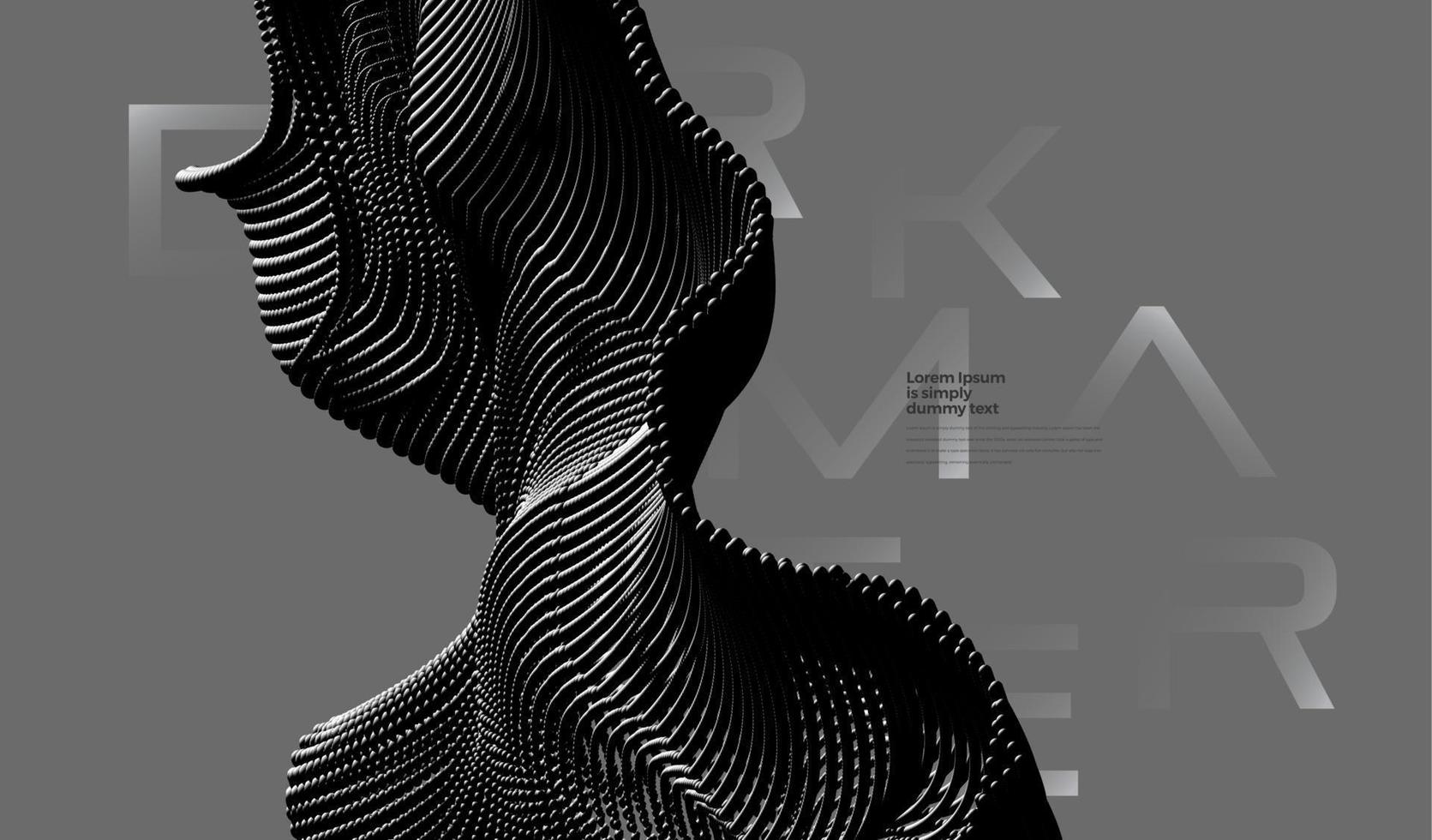 Fondo de onda de partículas oscuras modernas abstractas con elemento conceptual vector