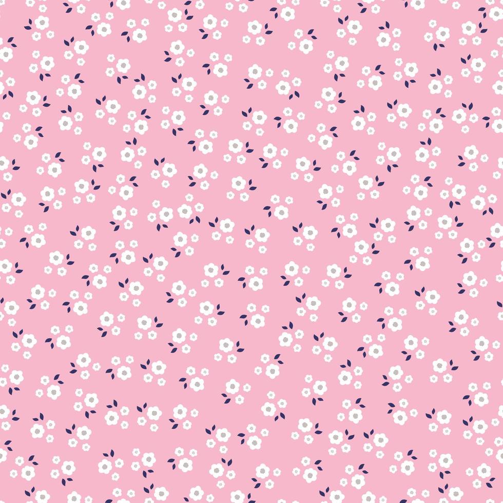 Beautiful seamless patterns, small white flower design placed randomly