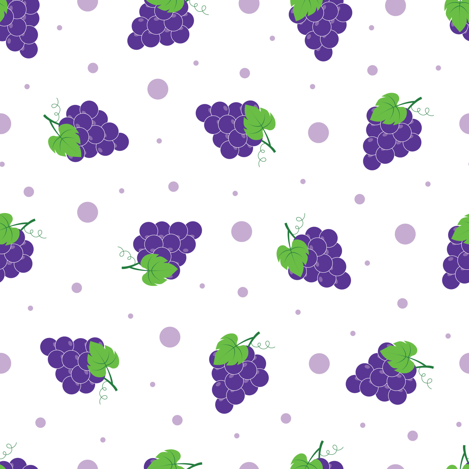 Purple grape seamless pattern Fruit background Hand drawn in cartoon style  Used for printing, wallpaper, textile, vector illustration 5240402 Vector  Art at Vecteezy