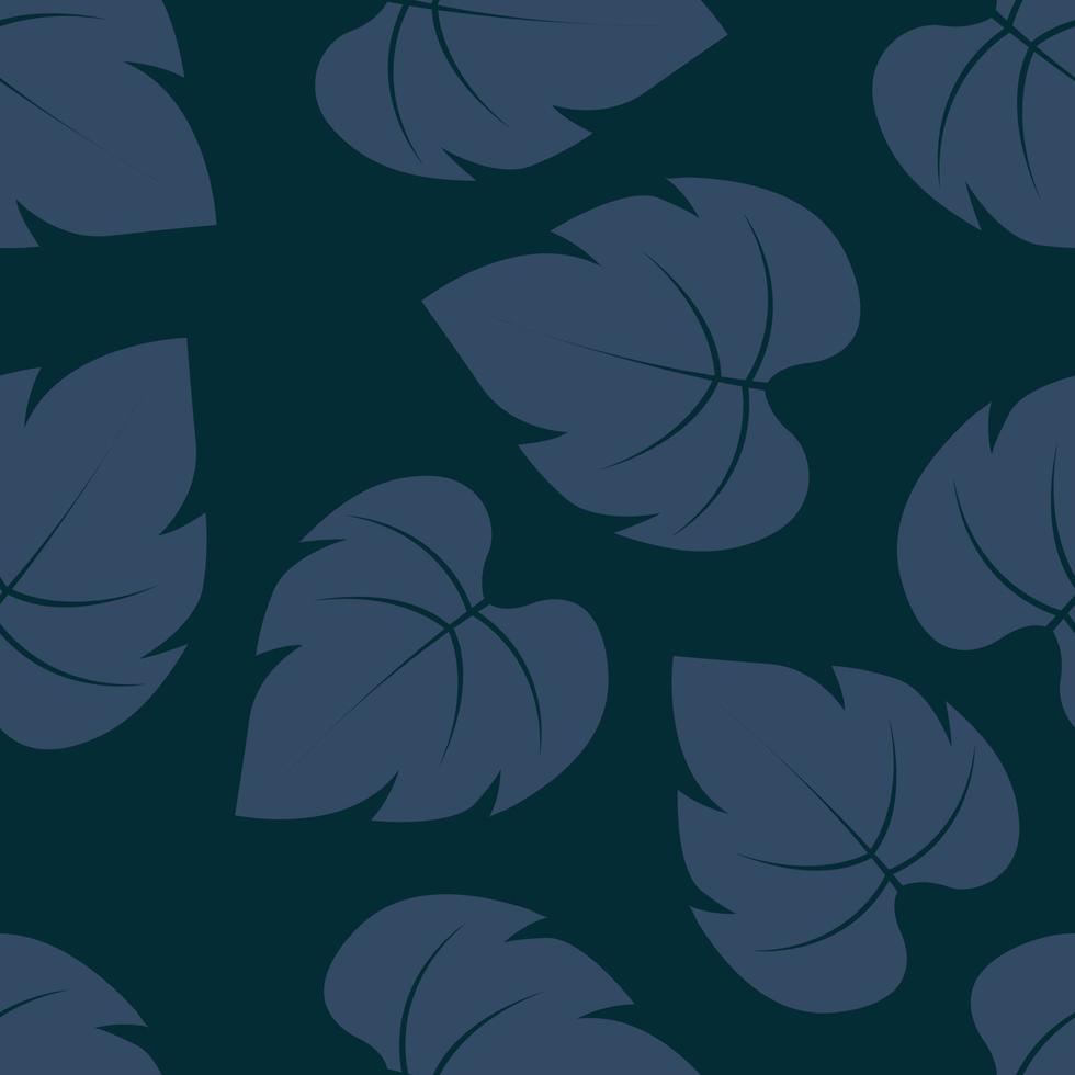 Hand drawn gray leaves on an olive green background Seamless graphic design pattern Used for printing, fabric, fashion Vector illustration