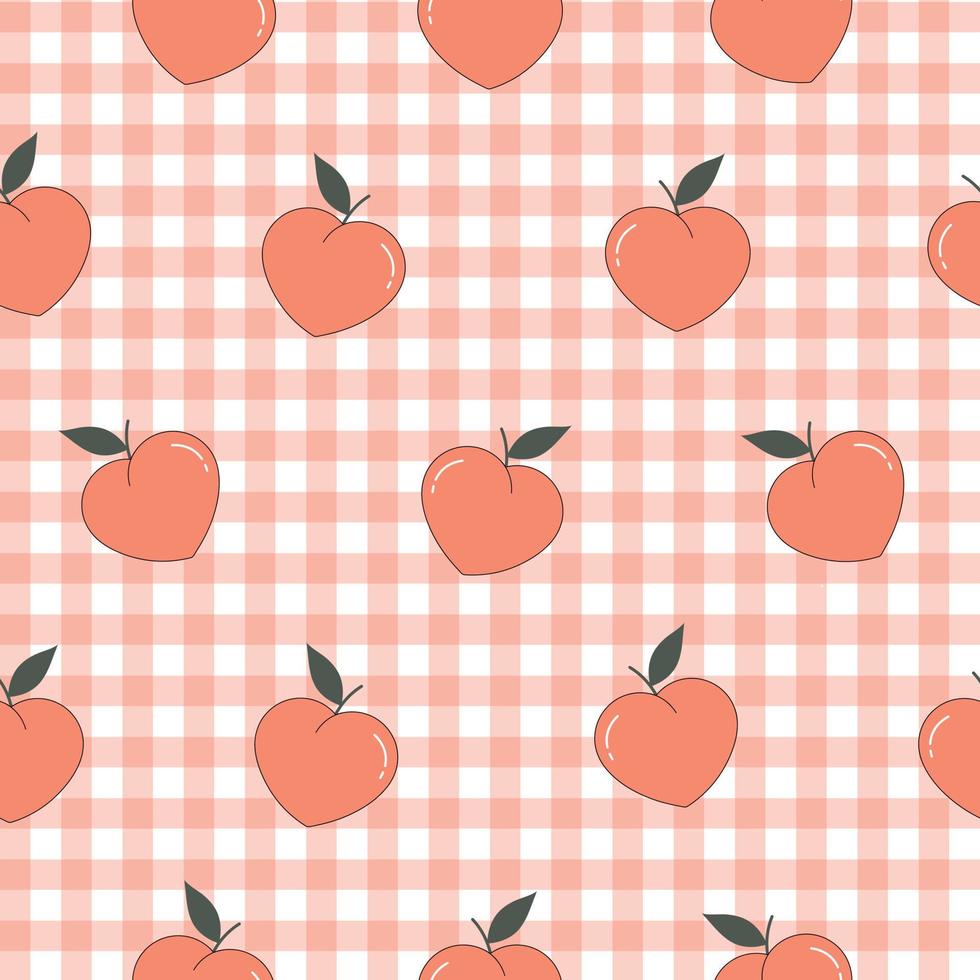 Colorful orange peach background Seamless repeating pattern And has a square grid as wallpaper Use for publications, fabrics, textiles. Vector illustration