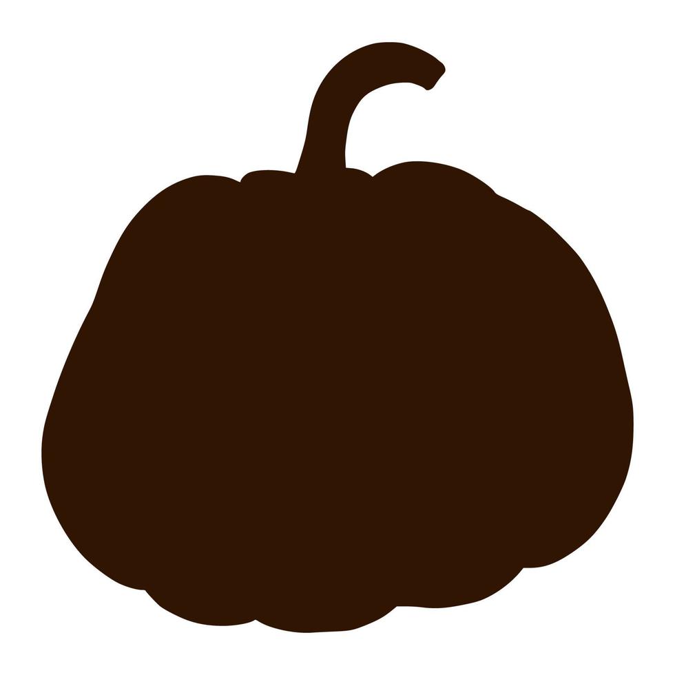 sombra de calabaza de azúcar. ilustración de comida de otoño. silueta de calabaza madura. elemento para el diseño decorativo de otoño, invitación de halloween, cosecha, pegatina, impresión, logotipo, menú, receta vector